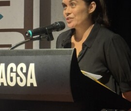 Dr Amy McQuire delivering the 2026 Epeli Hau'ofa Annual Memorial Lecture on Kaurna Yarta (2026).